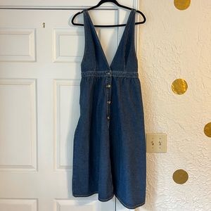 Urban Outfitters Denim Jumper Pinafore Dress